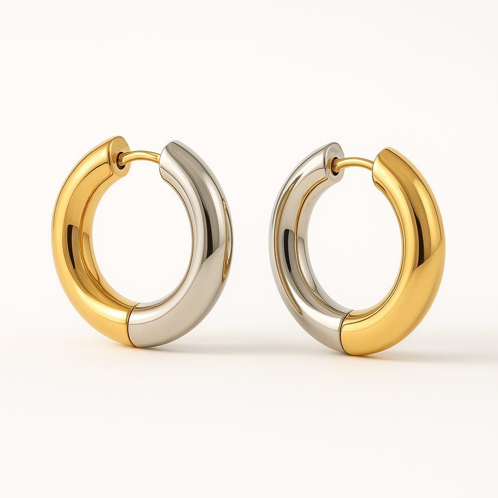 Duo Gold & Silver Hoops (Stainless Steel)
