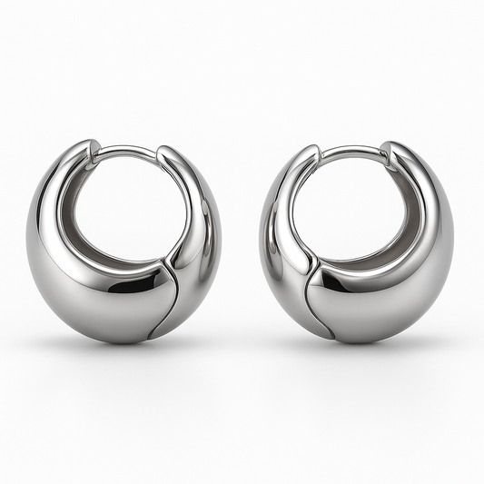 Oval Gold Hoop Earrings (18k Gold Plated, Stainless Steel)