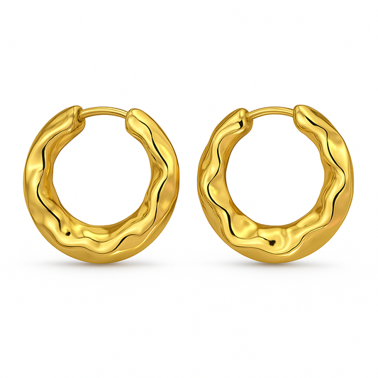 Silver Textured Small Hoops (925 Sterling Silver)