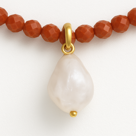 Pearly Necklace (18K Gold Plated, Stainless Steel)