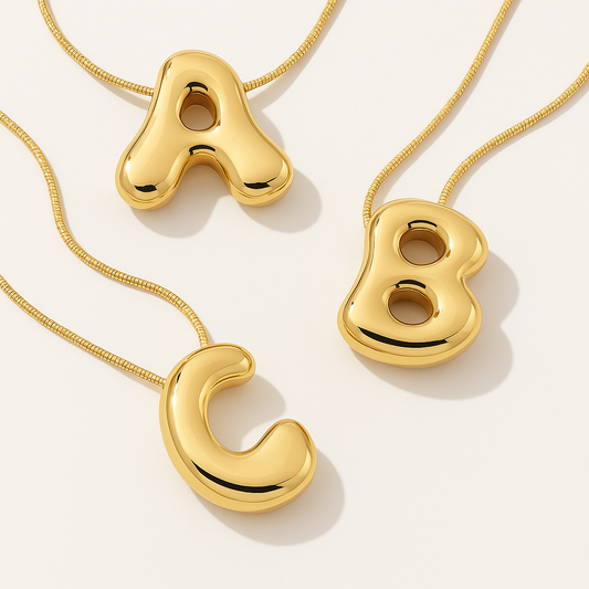 Bubble Letter Necklace (Stainless Steel)