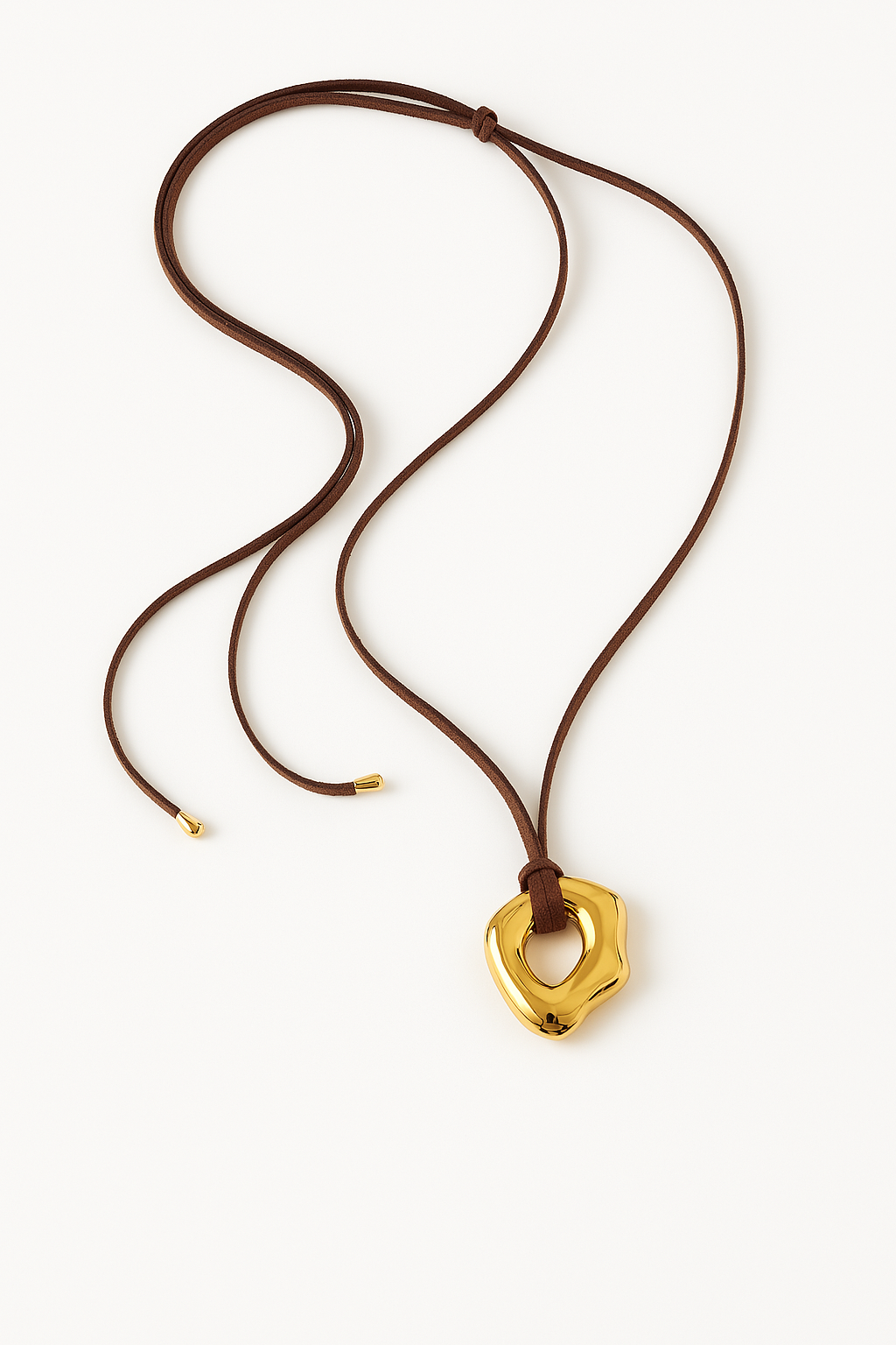Forma Silver or Gold Necklace (Stainless Steel & Suede Cord)