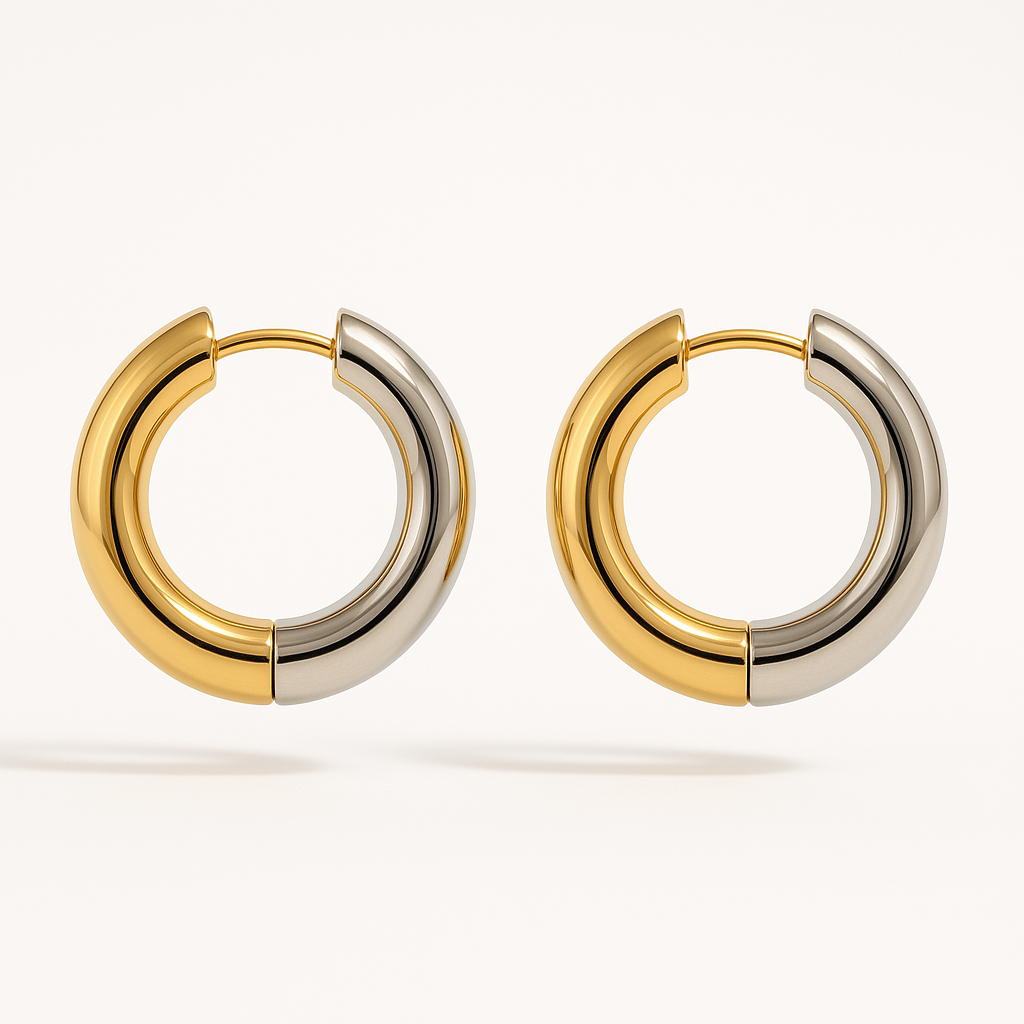 Duo Gold & Silver Hoops (Stainless Steel)