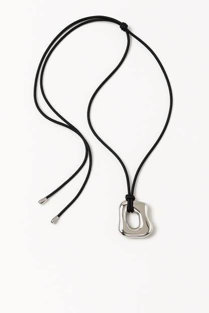 Forma Silver or Gold Necklace (Stainless Steel & Suede Cord)