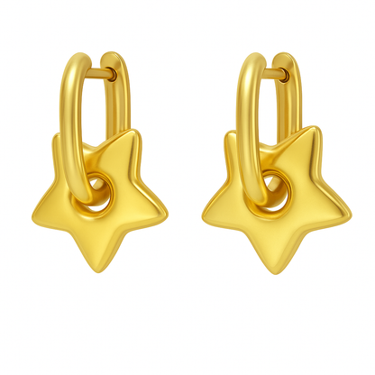 Duo Gold & Silver Starry Earrings (Stainless Steel)