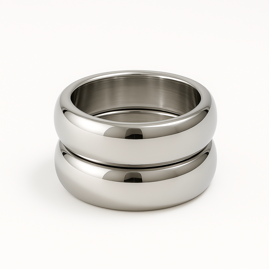 Double Trouble Ring Gold (18K Gold Plated, Stainless Steel)
