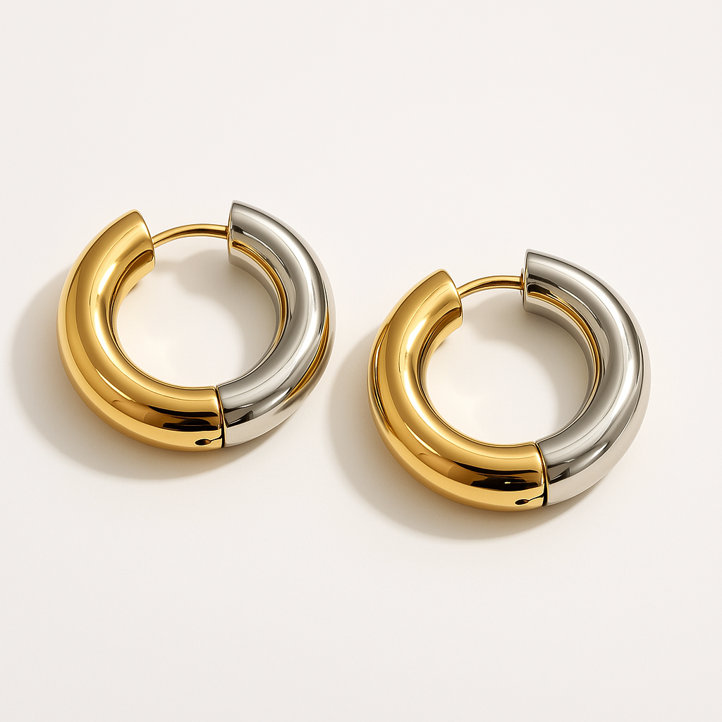 Duo Gold & Silver Hoops (Stainless Steel)